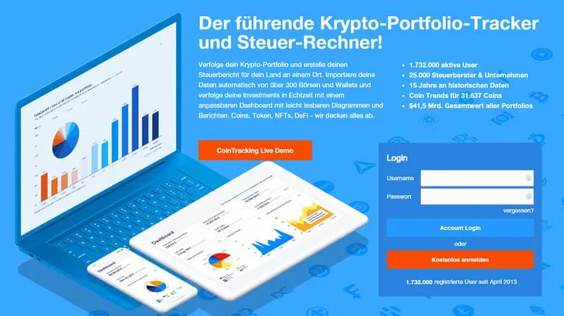 CoinTracking – Krypto-Portfolio-Tracker und Steuer-Rechner