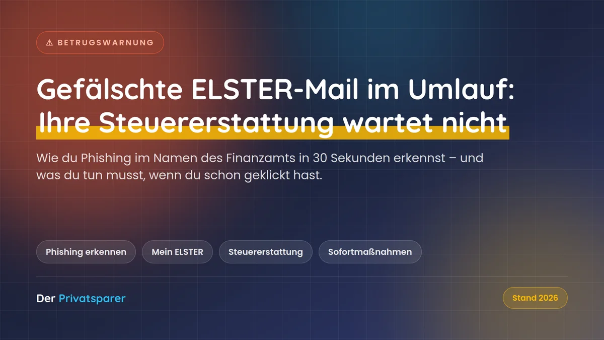 Beitragsbild: ELSTER-Phishing: Gefälschte Mail zur Steuererstattung – so erkennst du den Betrug