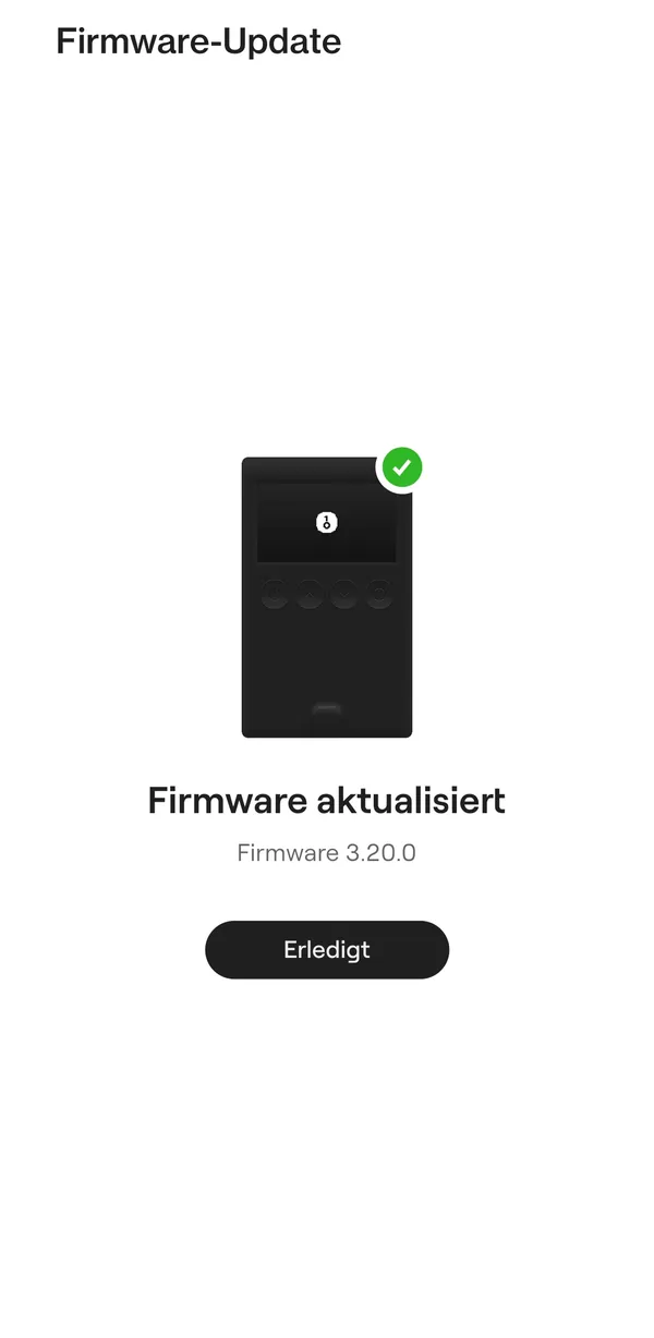 OneKey App: Firmware aktualisiert auf Version 3.20.0