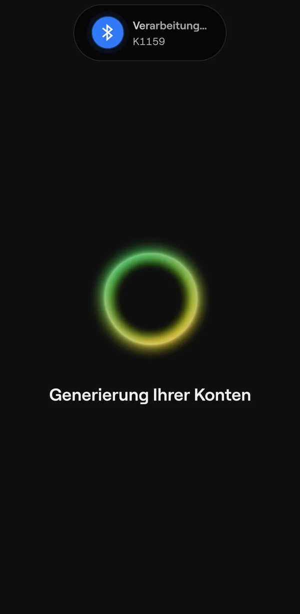 OneKey App: Generierung der Konten