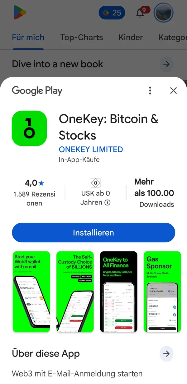 Google Play Store: OneKey-App vom Anbieter OneKey Limited