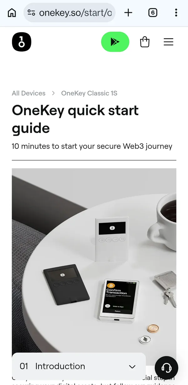 OneKey Quick-Start-Guide für die Classic 1S