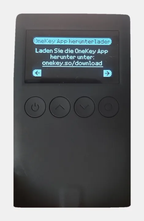 OneKey Classic 1S: Hinweis auf den App-Download unter onekey.so/download
