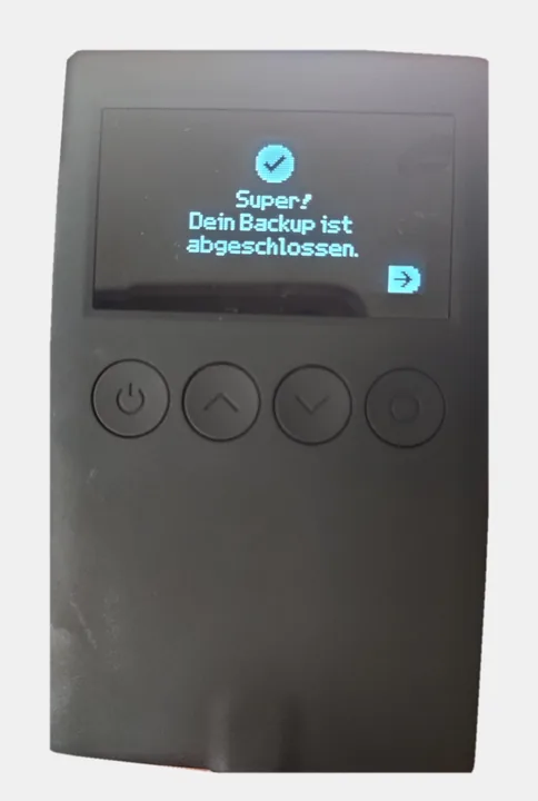 OneKey Classic 1S: Meldung Dein Backup ist abgeschlossen