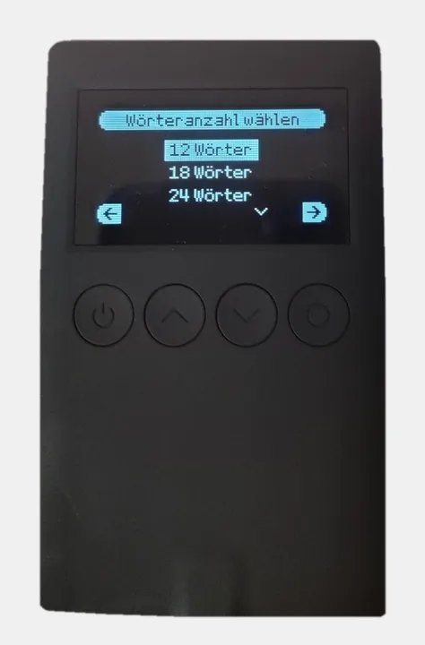 OneKey Classic 1S: Auswahl zwischen 12, 18 und 24 Wörtern