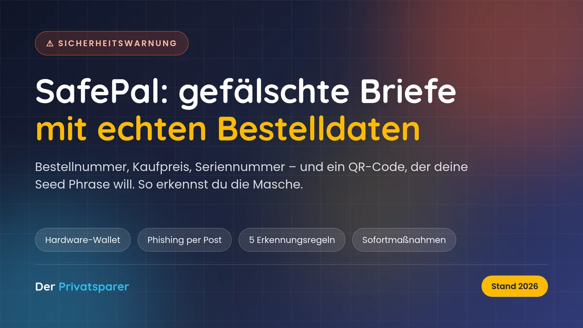 SafePal Krypto-Wallet: Sicherheitswarnung vor gefälschten Briefen mit echten Bestelldaten