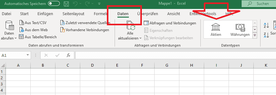 Die Funktion steht zur Verfügung, wenn du in Excel unter "Daten" das Symbol für den Datentyp "Aktien" hast