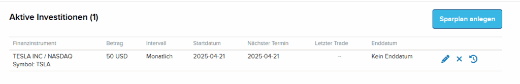 Interactive Brokers Sparplan bearbeiten