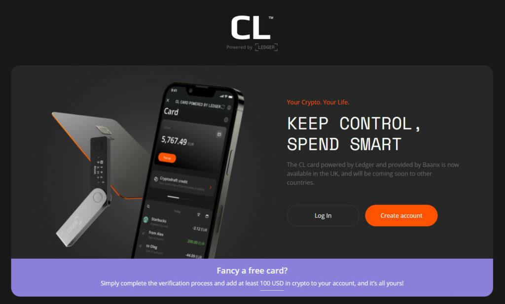 Ledger CL-Card Kreditkarte Konto eröffnen