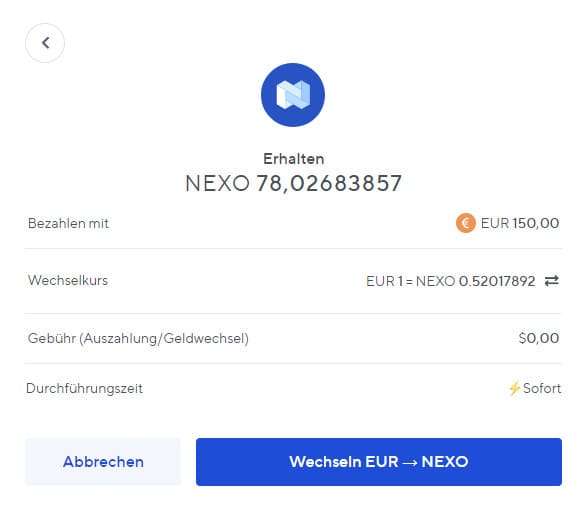 nexo-token-kauf