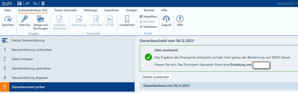 Steuerbescheid WISO Steuer