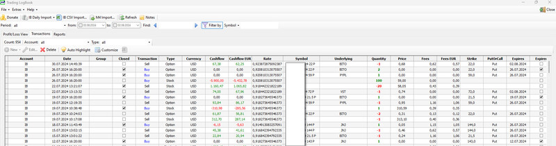 tarding-logbook-transaktionen Trading LogBook Übersicht Transaktionen