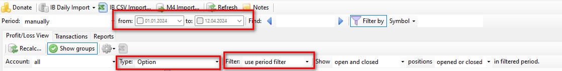 tradinglogbook-optionen-filtern Trading LogBook Optionen filtern